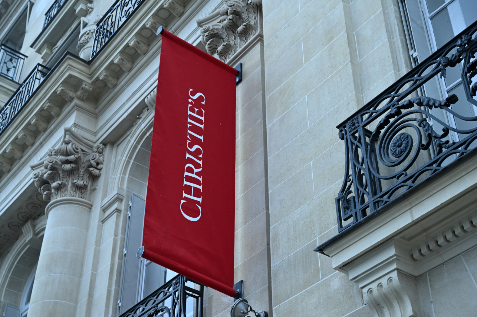 Christie's banner on building